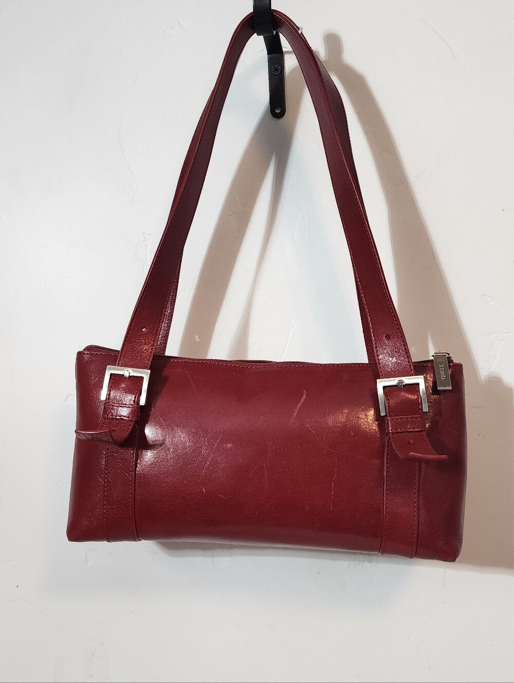 HOBO Burgundy Leather Shoulder Bag